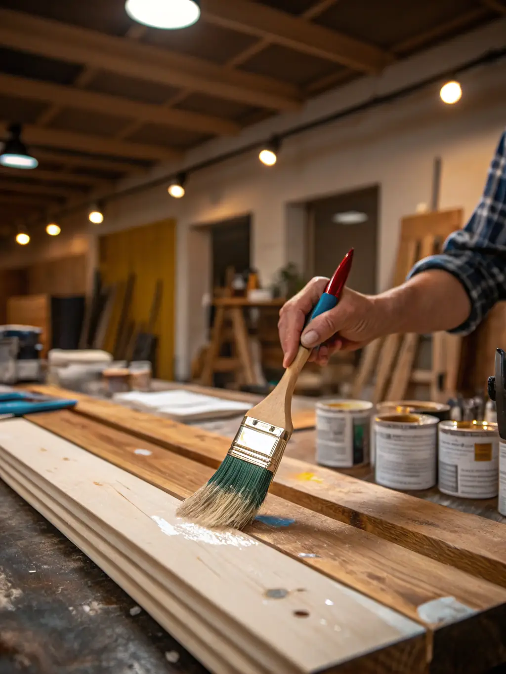 A close-up shot of a painter applying Nerro paint to a metal surface in an industrial setting, highlighting the paint's smooth application and protective qualities.